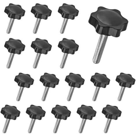 16Pc Vis Moletée à Tête étoile,Poignée de Serrage d'écrou de Filetage Femelle,Bouton de Serrage de Poignée Visser,Boutons de Serrage