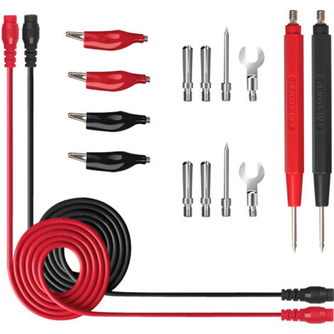 16Pcs Accessoires de kit de test de fil de test de multimètre professionnel multifonction, outil de sonde à pince crocodile, tête banane, pour test de laboratoire, test électrique
