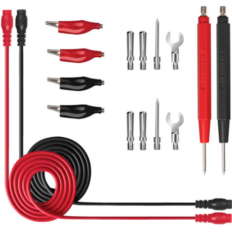 16Pcs Accessoires de kit de test de fil de test de multimètre professionnel multifonction, outil de sonde à pince crocodile, tête banane, pour test de laboratoire, test électrique