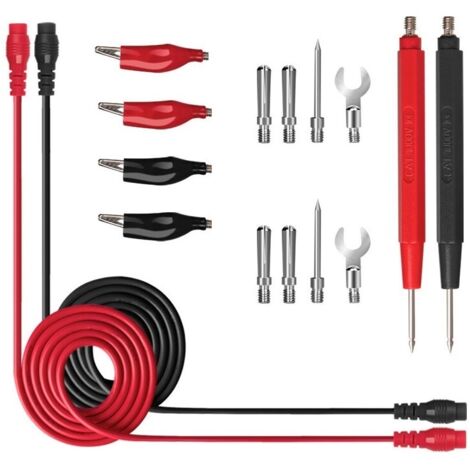 16Pcs Accessoires de kit de test de fil de test de multimètre professionnel multifonction, outil de sonde à pince crocodile, tête banane, pour test de laboratoire, test électrique