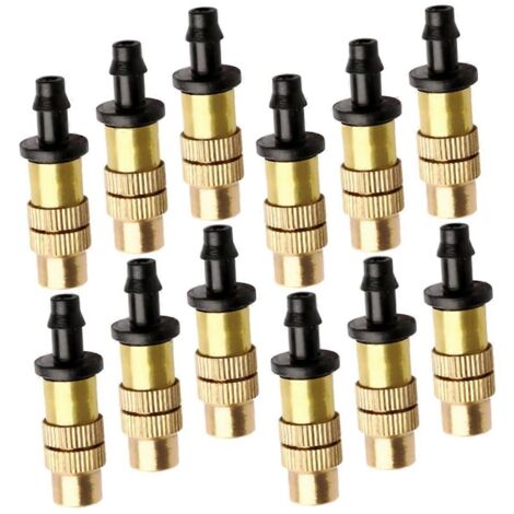 16pcs Copper Garden Misting Nozzles Low Pressure Spray for Outdoor Cooling Irrigation Landscaping