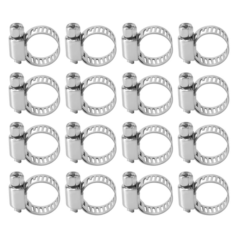 Image of 16Pcs Einstellbare Stahl Auto Kraftstoff Schlauch Klemme Dichtung Clip 6-12mm