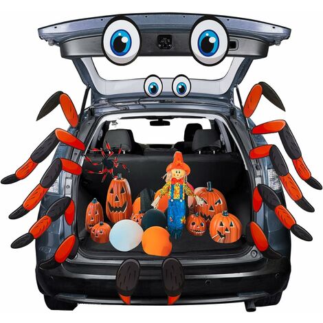16PCS Halloween Trunk or Treat Car Decorations Kit, Spider Halloween Decor，Halloween Party Decorations for Garage Door