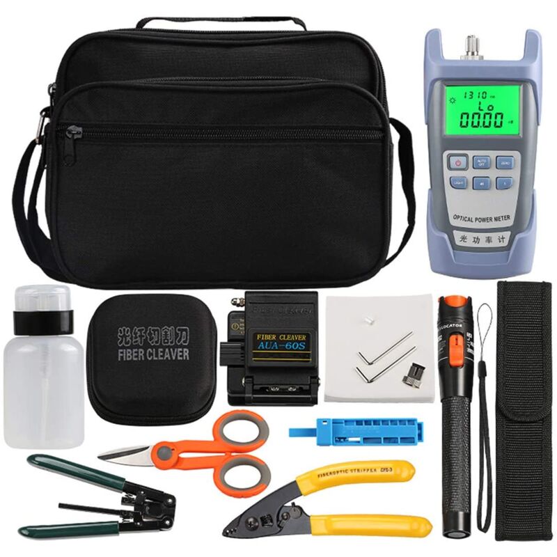 Comely - 16pcs/kit Outils à Fibre FiH avec Photometre Fibre Optique, cliveuse Fibre Optique AUA.-605, Localisateur visuel de défauts 10 km