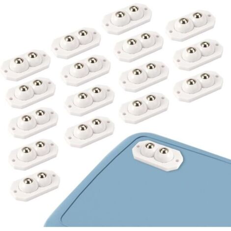 16Pcs Mini Roulettes Auto-Adhésives, Mini Roulettes Pivotantes Roulettes Pivotantes Autocollantes 360 Poulie Mobile Rotative