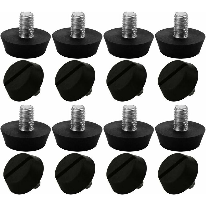 16pcs Pieds de Meubles Réglables Nivellement Patin Base Jambe Pied de Table Chaise Ajustables Protection Sol M6 x 10 x 20mm
