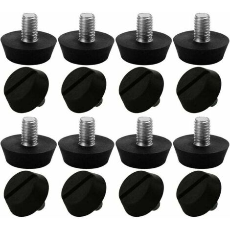16pcs Pieds de Meubles Réglables Nivellement Patin Base Jambe Pied de Table Chaise Ajustables Protection Sol M6 x 10 x 20mm