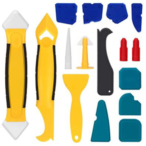 16pcs Silicone Remover Grout Tool, Professional Multifunctional Silicone Tool Scraper Set for Kitchen Bathroom