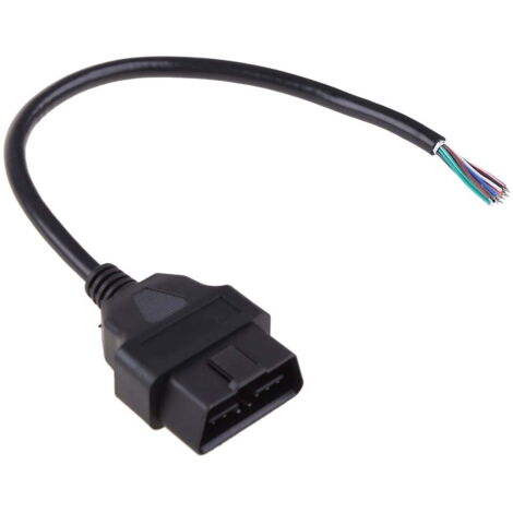 16pin OBD2 Male Connector to Opening OBD Cable OBDII ODB2 16 Pin OBD 2 Adaptor, Connecteur pour Vidéosurveillance