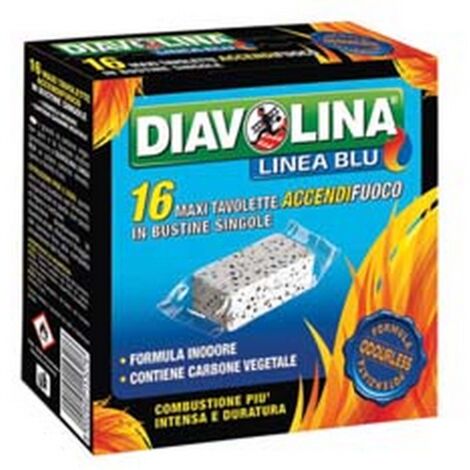 16PZ DIAVOLINA ACCENDIFUOCO LIGNITE - conf. 16 tavolette maxi