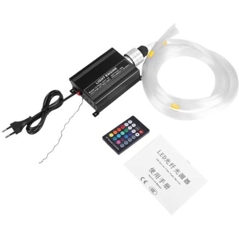 16W RGBW LED fiber optic light, 0.75mm x 2m, for creating a starry sky with fiber optic lighting + 24-key RF remote control, 150 pieces (EU Plug)