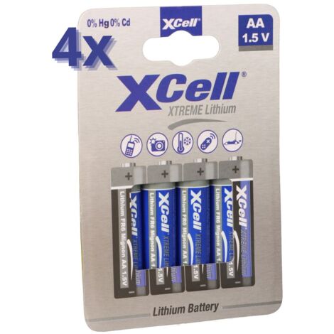 16x XTREME Lithium Batterie AA Mignon FR6 L91 XCell 4x 4er Blister