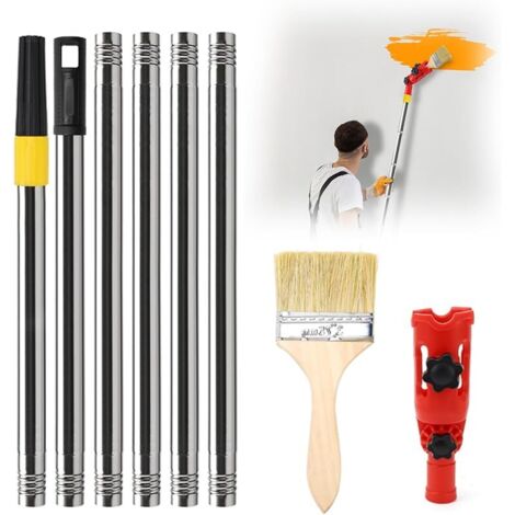 1,7 m Brosse multi-angle Extension Pinceau de couleur : brosse télescopique Extension pour murs Ornement hauts plafonds et outils de peinture d'angle