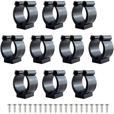 17 mm Multifunktionale Aufbewahrungsclips – 10er-Pack Wandhalterungen für dünne Angelruten, Billardqueues und Werkzeuge, aus robustem Kunststoff
