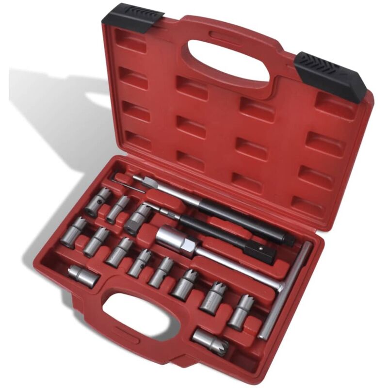 17 pcs Diesel Injector Seat Cutter Set vidaXL