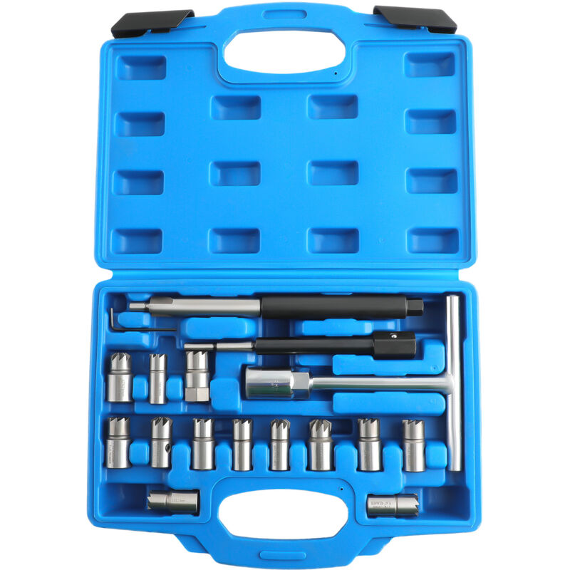Maxpeedingrods - 17 pcs Siège d'Injecteur Coffret d'Outils de Nettoyage Diesel pour Peugeot Citroën bmw