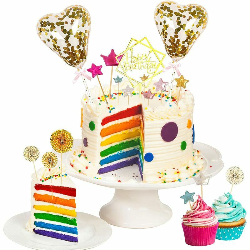 Briday - 17 pezzi cake topper, topper per cupcake