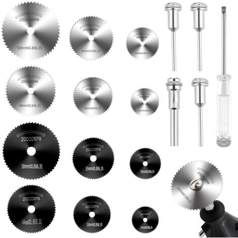 17 Pièces Disques De Coupe pour Dremel Accessoires Outils Mini Scie Circulaire HSS Multifonction Rotatif Mini Perceuse pour Dremel pour Metal Découpe pour Le Bois Couper Bois Plastique Et Métal