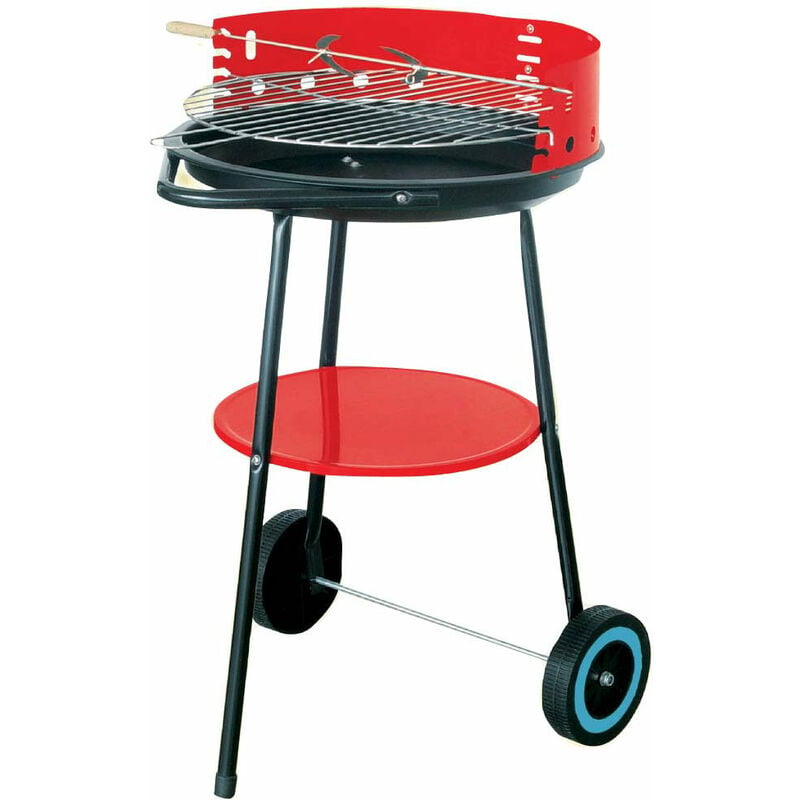 17 Round Garden Charcoal Barbecue / BBQ with Wheels