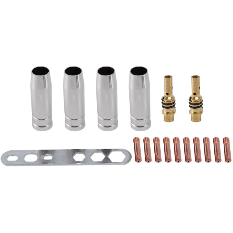 Image of 17 Teile / Satz 15Ak Mig Schweiß Düse Spitzen 0,8X25 Mm M6 Gas Stecker Halter Set