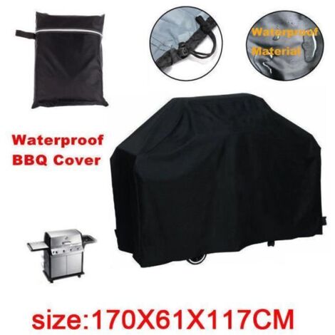 [170  61  117cm] Black BBQ étanche Cover Barbecue Grill Protecteur pour le gaz au charbon électrique Barbecue Grill