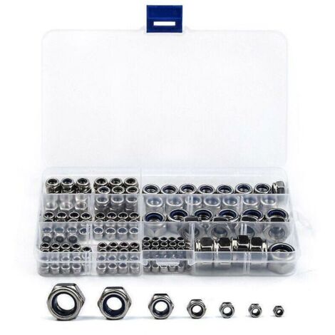170 Ecro-Sechskantmuttern aus Edelstahl 304, Icros M3 M4 M5 M6 M8 M10 M12 für Silberschrauben, Schraubensortiment, Schraubensortiment