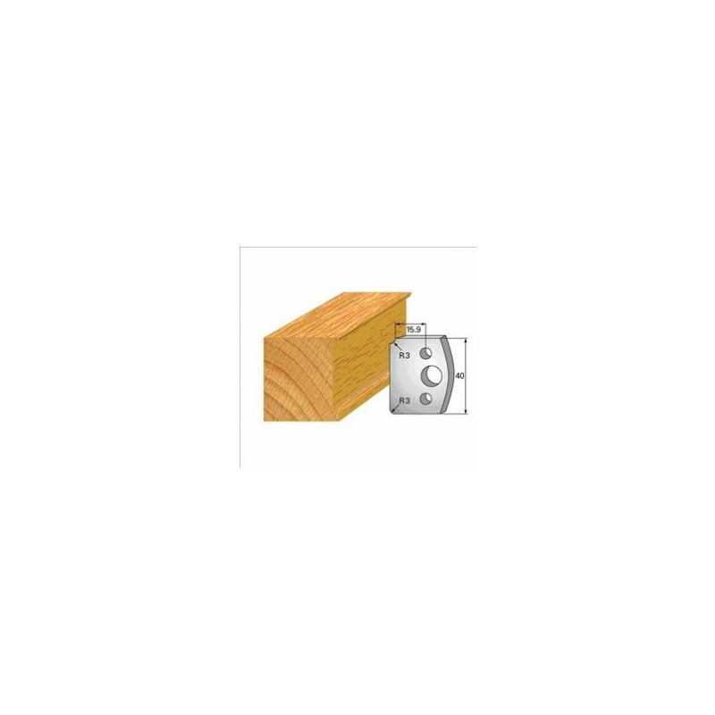 Luxoutils - 170: Jeu de 2 fers 40mm congé quart de rond 3mm pour porte outils 40 et 50mm