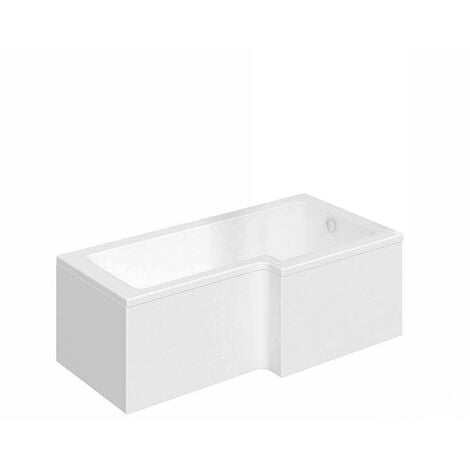 1700 x 850mm Acrylic Square L Shaped Shower Bath - Right Hand
