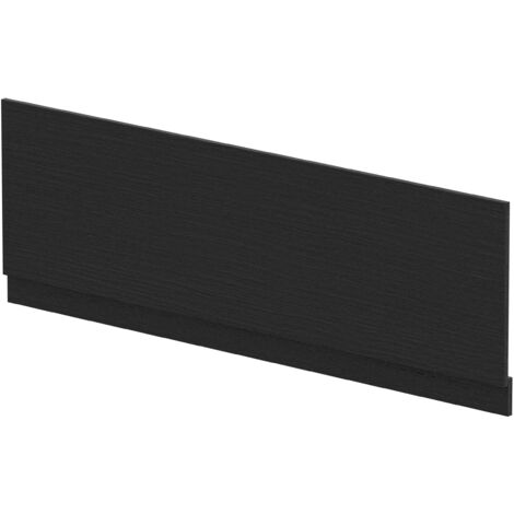 1700mm Bath MFC Front Panel & Plinth - Woodgrain Charcoal Black