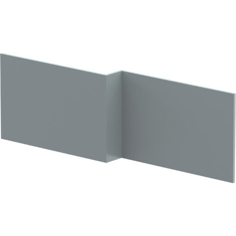 1700mm Chartley L Shape Square Front Bath Panel - Matt Coastal Grey