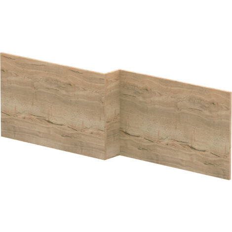 1700mm Chartley L Shape Square Front Bath Panel - Textured Woodgrain Autumn Oak