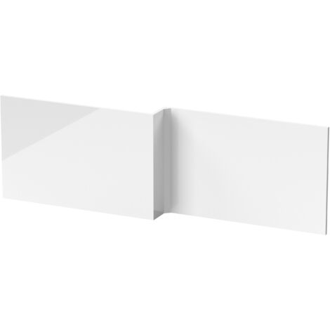 1700mm Gloss White L Shape Shower Bath MDF Front Panel