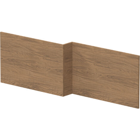 1700mm Square L-Shape Shower Bath Front Panel - Antique Oak