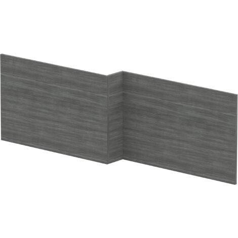 1700mm Square MFC Reversible Shower Bath Front Panel - Woodgrain Anthracite