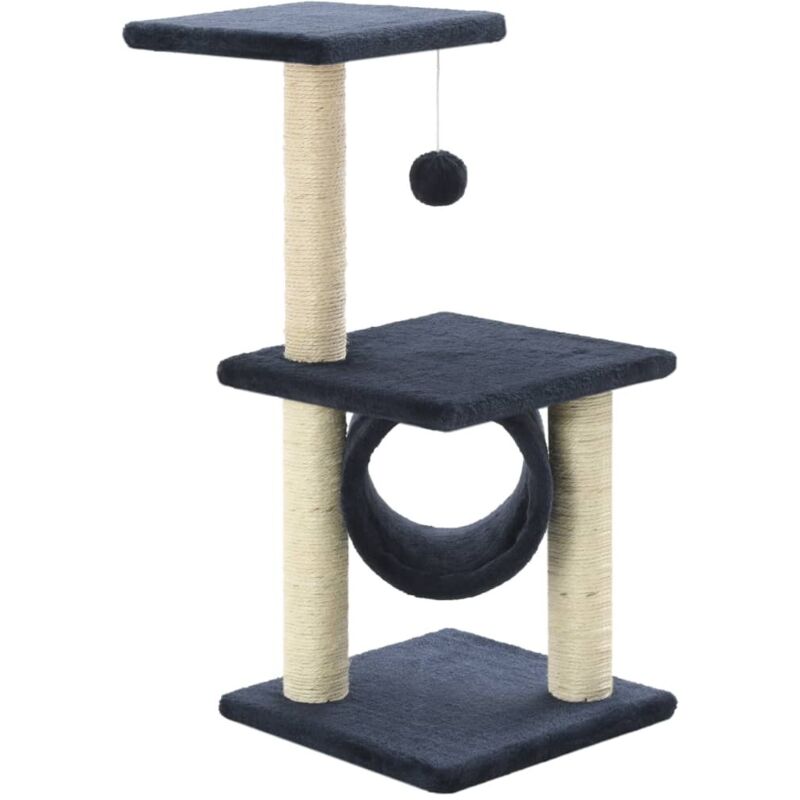 Cat Tree With Sisal Scratching Posts 65 Cm Dark Blue Vidaxl