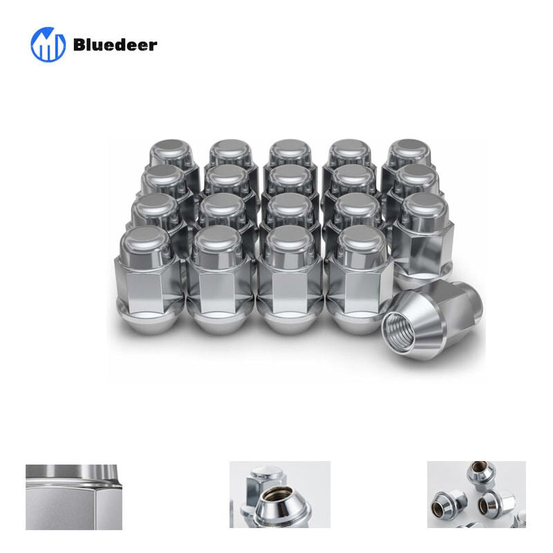 1707S-20AM Chromé M12x1.50 Écrou de roue borgne bombé, 20 pièces (lot de 1)