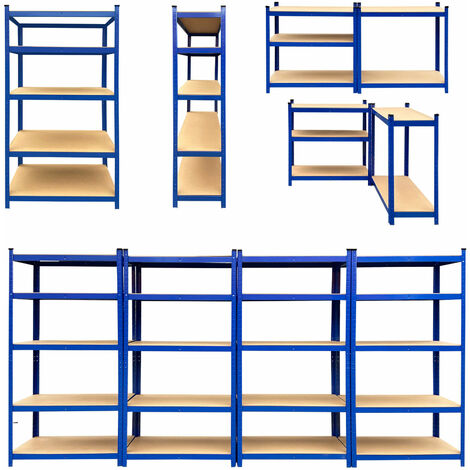170cm x 75cm x 30cm Steckregal Lagerregal Metall Schwerlastregal Kellerregal Werkstattregal MDF