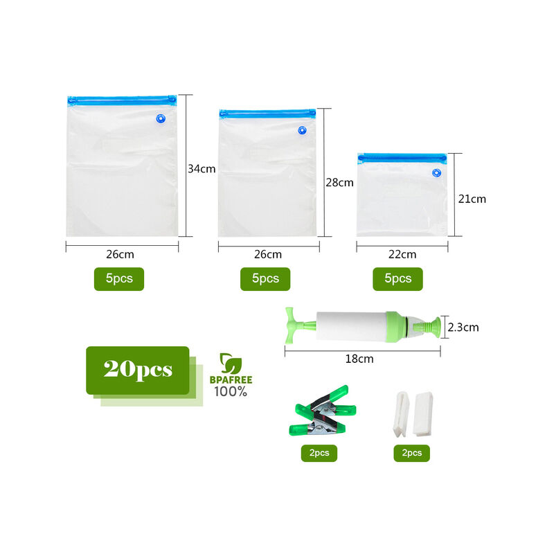 17/20Pcs kit di sacchetti riutilizzabili sacchetti...