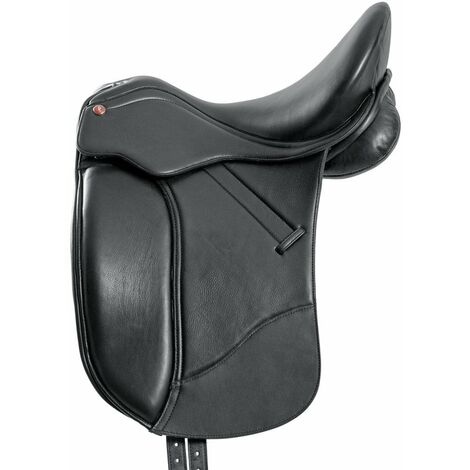 17,5 = 44 cm, Noir: Selle de dressage Torino en simili cuir et arcione