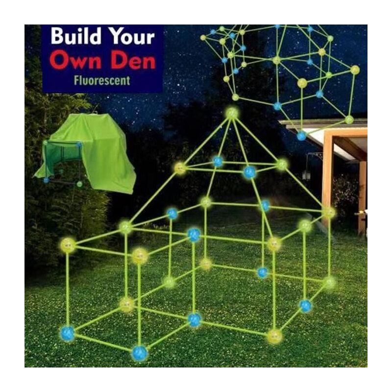 Vuszr - 175 Pcs diy Puzzle,Fort Building Kits,Maison Jouet,Construisez Votre cabane,Bricolage Construction Châteaux Tunnels Cadeau