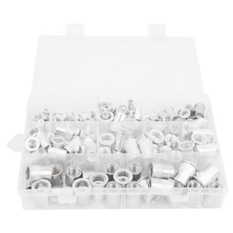 175 pièces / Kit de boulons à riveter en aluminium M3 à M12, fixations et attaches