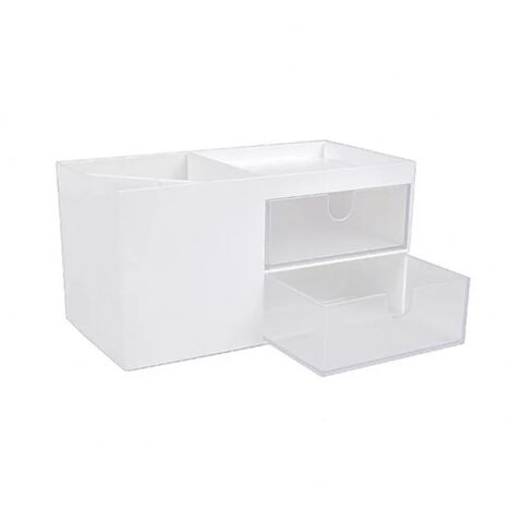 17,5 x 9 x 9,2 cm Weißer Schreibtisch-Make-up-Schrank für Mode und Kosmetik