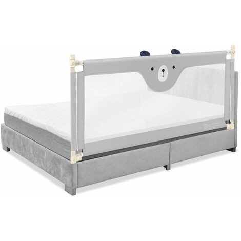 175CM Cute Baby Bed Rail Guard Toddler Infant Security Guardrail W/ Double Lock