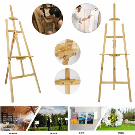 DAYPLUS 175cm Staffeleien Staffelei holz stafelei Atelierstaffelei Kiefer Standstaffelei