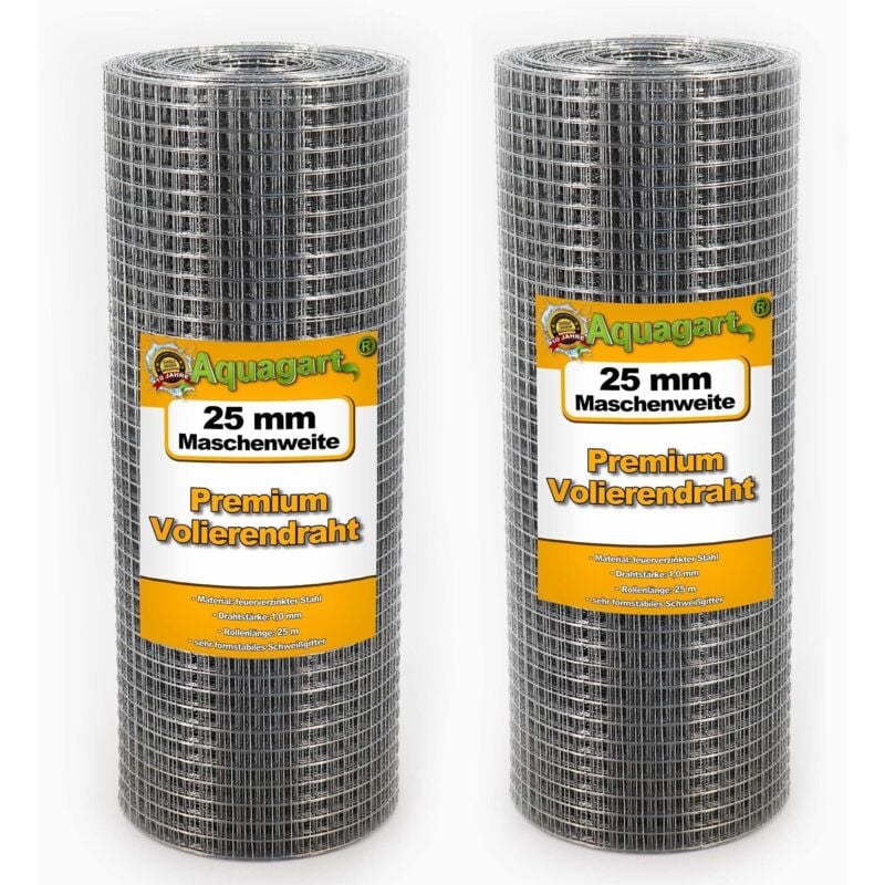 175m x 0,5 m grillage pour volière, grille métallique, grillage soudé, clôture en fil de fer, galvanisé à chaud