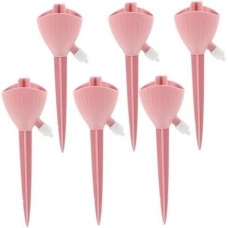 17.7x5.9 6 Pièces Artefact D'arrosage Des Fleurs Globe Pointes D'arrosage Des Plantes Piquets D'arrosage Insert De Jardinière à Arrosage Automatique Abreuvoir Pour Plantes Rose