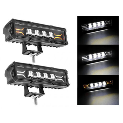 17cm 7Д Диоден Прожектор Led Bar Лед Бар Халоген Бяла Светлина + Габарит бяло - жълто 12V - 24V За АТВ SUF Джип 4х Offro