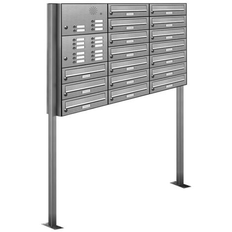 17er V2A Edelstahl Briefkasten Standanlage Freistehend mit Klingel