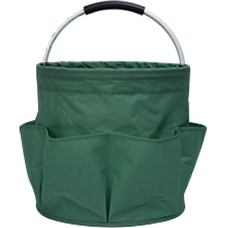 17L Gartentasche für Gartengeräte: Faltbare Gartengerätetasche 600D Oxford-Gewebe Gartengerätetasche, Gartenkorb mit 1 Hauptfach und 6 Außentaschen, Korb