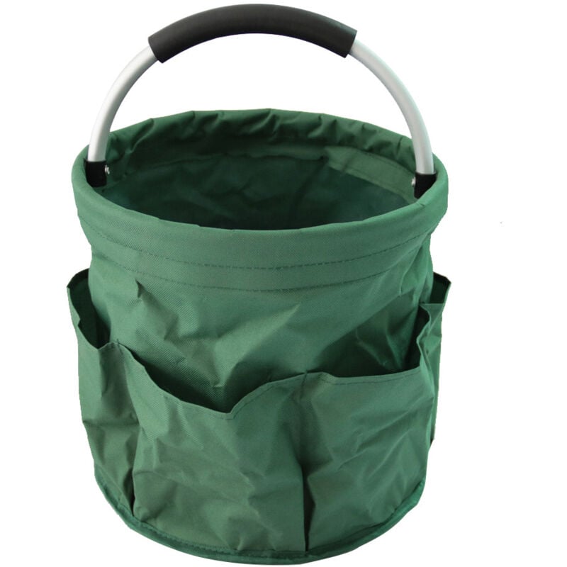 17L pour outils de jardin : sac à outils de jardin pliable 600D Oxford tissu sac à outils de jardin, panier de jardin avec 1 compartiment principal